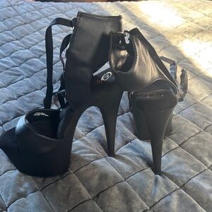 Pleaser Black Platform Sandals